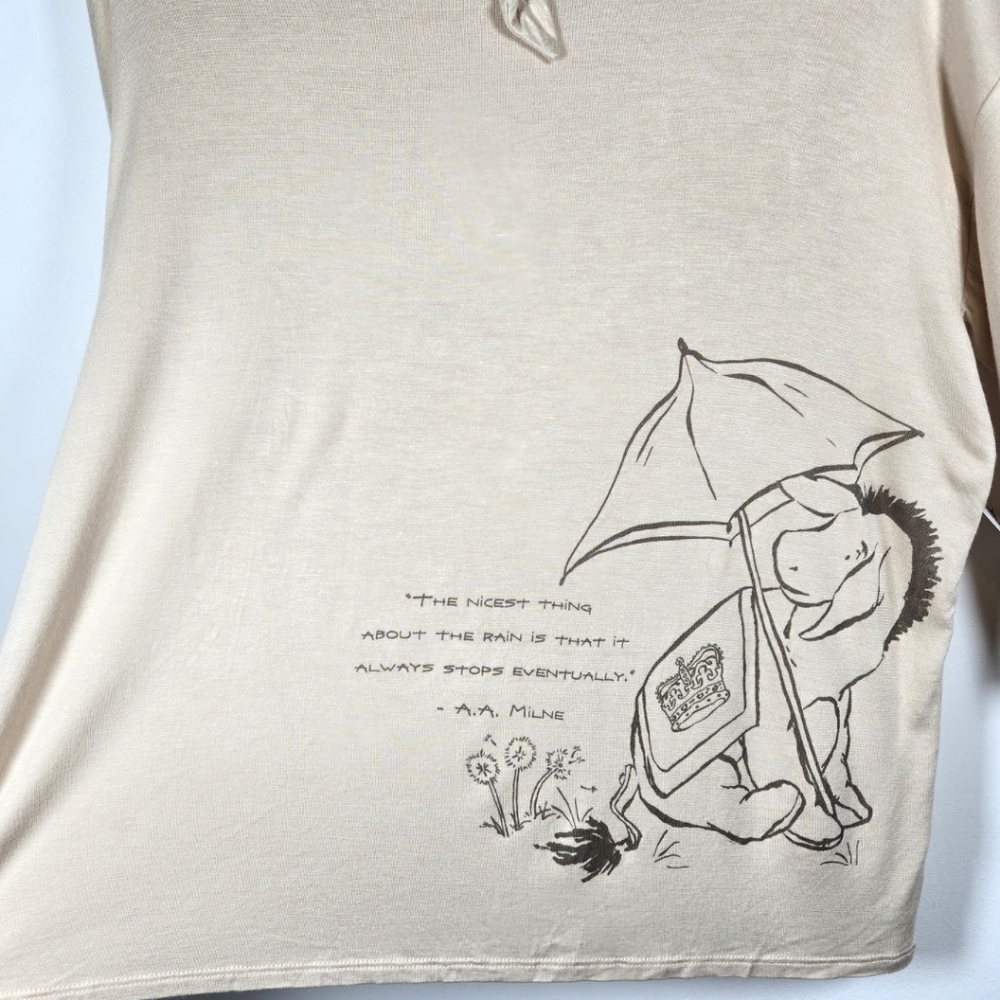 NEW Disney Parks Winnie The Pooh Eeyore Cream Lightweight Top Size Medium - Picture 5 of 12